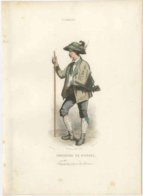 Set of Four Antique German & Bavarian Folk Costume Engravings, circa 1850, view 3