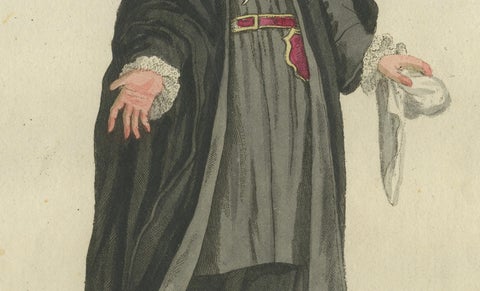 Grand Master of the Maltese Order: 1791 Colored Engraving in Ceremonial Robes, close-up 2