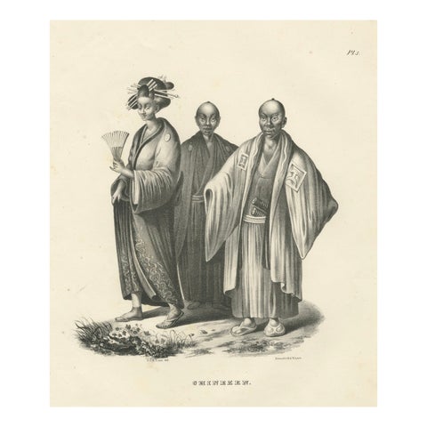Chinese Figures in Traditional Attire by Karl Joseph Brodtmann, 1836