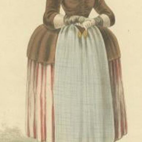 Antique Costume Print, Depicting a Dutch Woman in Zeeland, 1817, close-up 2