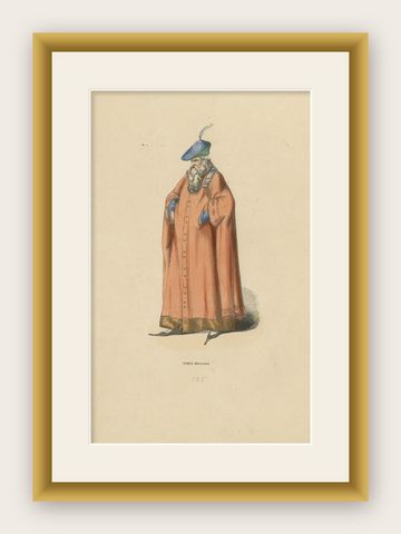 The Stature of a Milanese Noble: An Lithographic Artistic Depiction, 1847, shown framed