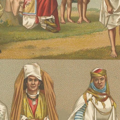 Pl. 85 Antique Print of African Costumes Racinet, 'circa 1880', close-up 2