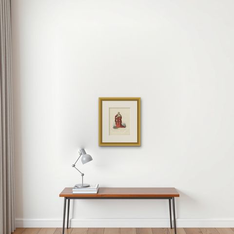 Cardinal en Habit de Chœur (Cardinal in Choir Dress), Plate 7, 1862, shown framed on a wall