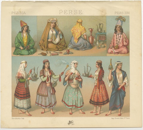 Persian Women & Interior Lithographs, Oriental Costume, Paris c.1888 Set, view 2