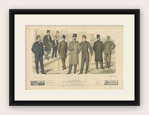Antique Fashion Print Published in March, 1898, shown framed