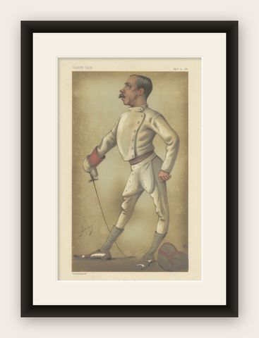 Elegant Defense: 'Henry' in Fencing Regalia, Vanity Fair by 'Ape', 1880, shown framed