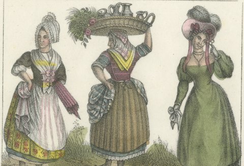 Bordeaux Townswoman and Milk Seller with the Shepherds of Haiden, 1842, close-up 1
