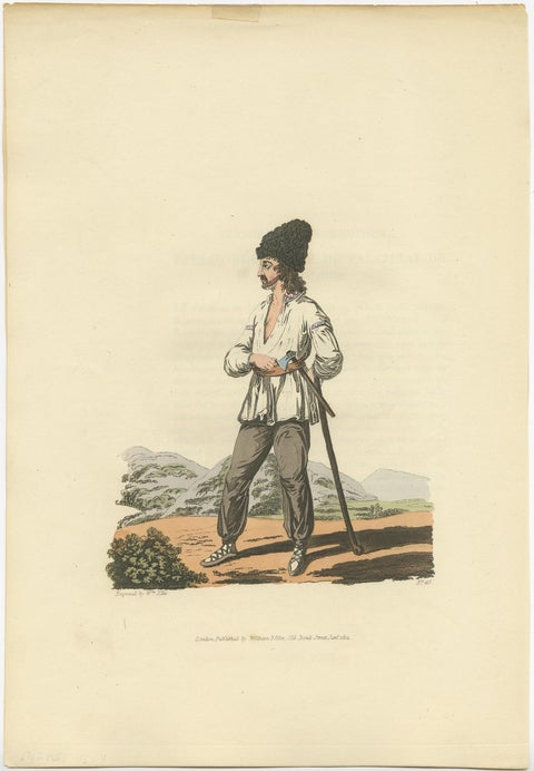 Old Original Hand-Colored Print of a Peasant of Little Russia, 1804, view 2