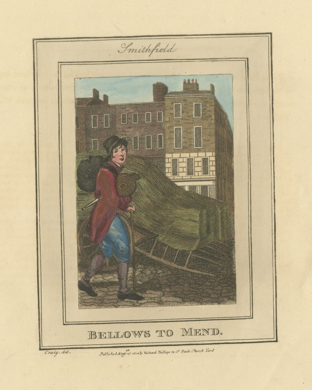Bellows to Mend, Smithfield, Cries of London, 1804
