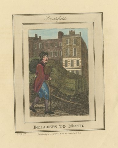 Bellows to Mend, Smithfield, Cries of London, 1804