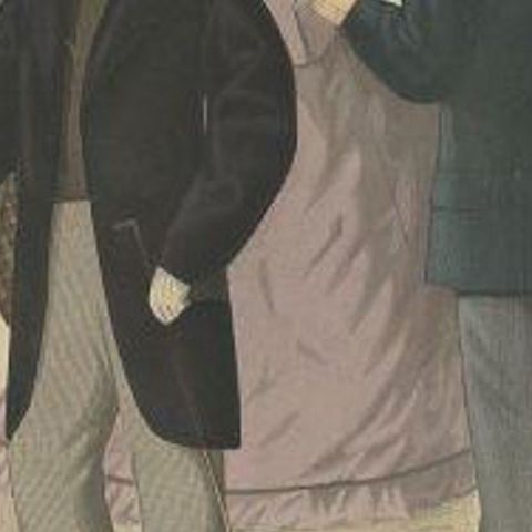 Antique Fashion Print of Males in Costume, 1864, close-up 2