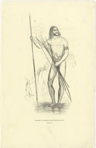 Native of Princess Marianne Strait, Antique Wahlen Costume Print, 1843-1844, view 2