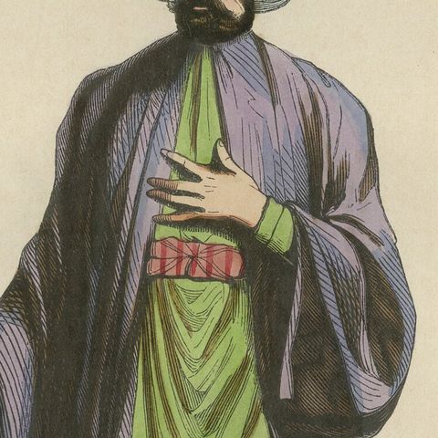 Turkish Religious Scholar - Antique Ottoman Costume Lithograph, c.1852, close-up 6