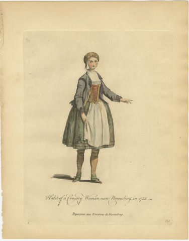 Country Woman near Nuremberg in Laced Bodice and Apron, 1755, Jefferys 1757, view 2