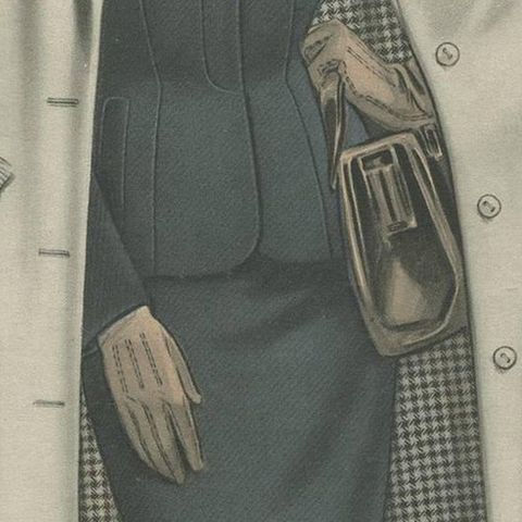 Vintage Fashion Print 'Pl. 16525A' Published in Le Tailleur Moderne, 1954, close-up 2