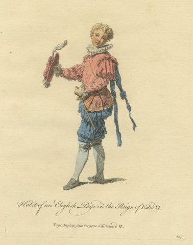 Habit of an English Page in the Reign of Edward VI, Jefferys Costume Plate, 1757