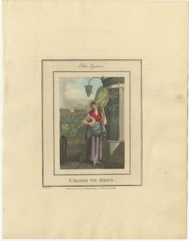 Chairs to Mend, Soho Square, Cries of London, 1804, view 2