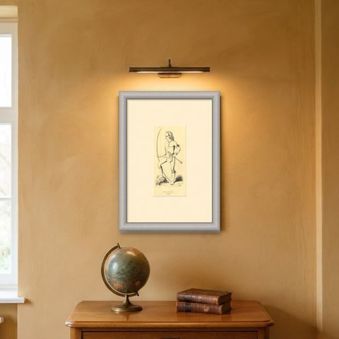 Native of Vanikoro, Antique Wahlen Costume Print, 1843-1844, shown framed on a wall