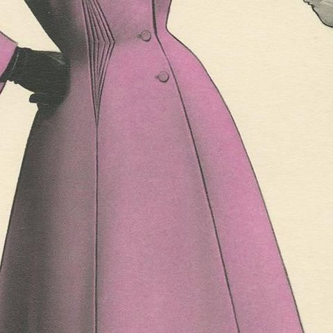 Vintage Fashion Print 'Pl. 16521' Published in Le Tailleur Moderne, 1954, close-up 2