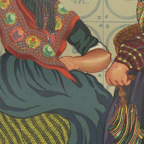 Limburg Peasant Women in Straw Bonnets, First Half of the 19th Century, close-up 6