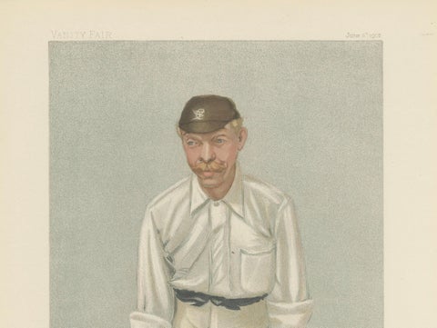 The Steady Batsman: Robert 'Bobby' Abel in Vanity Fair 1902 by 'Spy', close-up 2