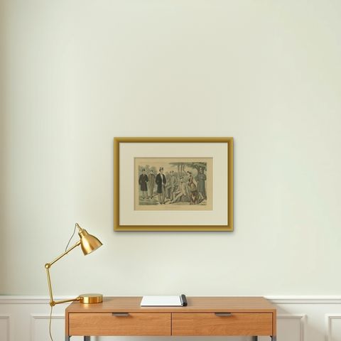 Antique Print of Fashion in July 1881 by Klemm & Weiss, circa 1900, shown framed on a wall
