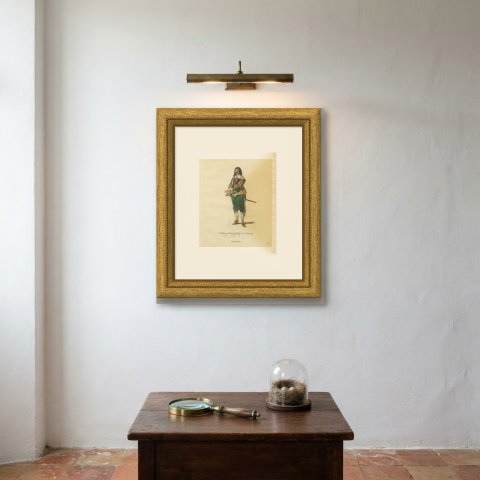 King Charles I in 1630, Caroline Court Costume, Jefferys Costume Print, 1757, shown framed on a wall