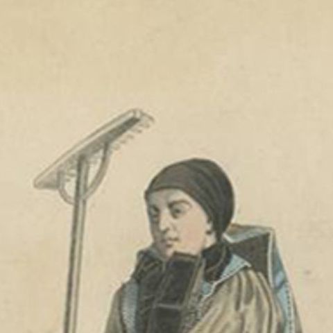 Antique Costume Print of a Peasant Girl from Saxony-Altenburg, Germany ca.1876, close-up 1