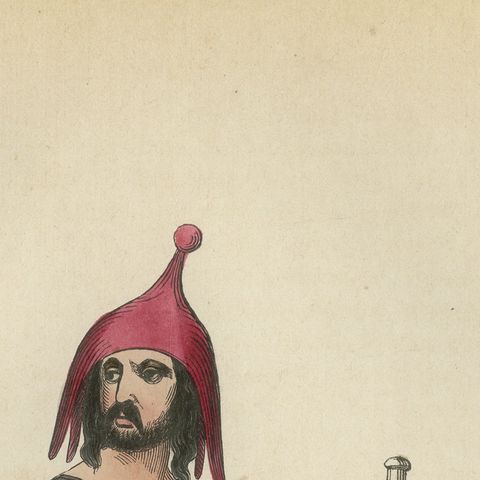 Antique Kurdish Warrior Print, Hand-Colored Ottoman Costume Lithograph, 1852, close-up 4