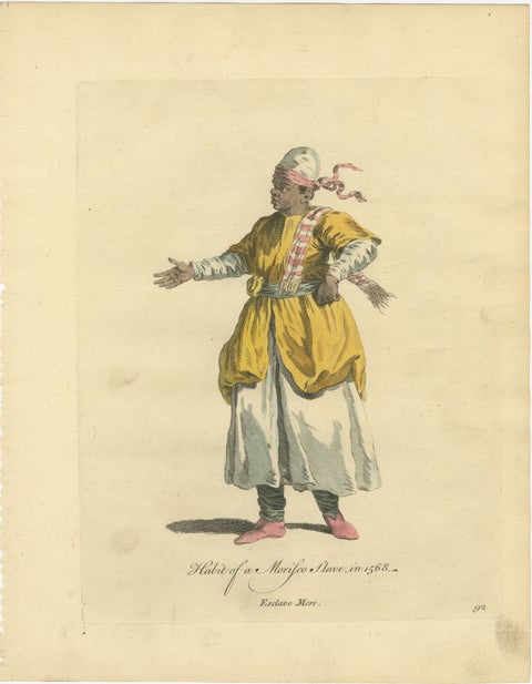 Habit of a Moorish Slave, North African Costume Engraving, 1749, view 2