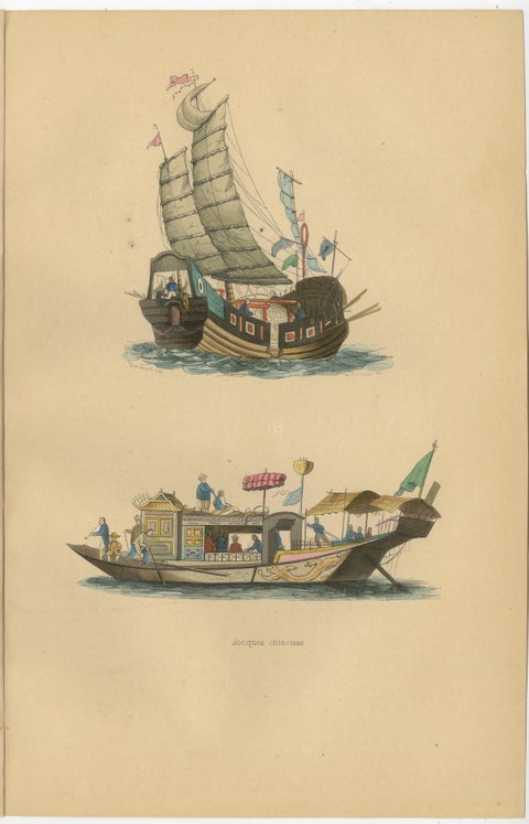 Chinese Cultural Figures in 1844 Wahlen Lithographs of Dress and Traditions, view 6