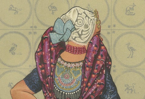 Elaborate Beadwork and Floral Silk in Axel Sunday Dress, Zeeland-Flanders 1890, close-up 3