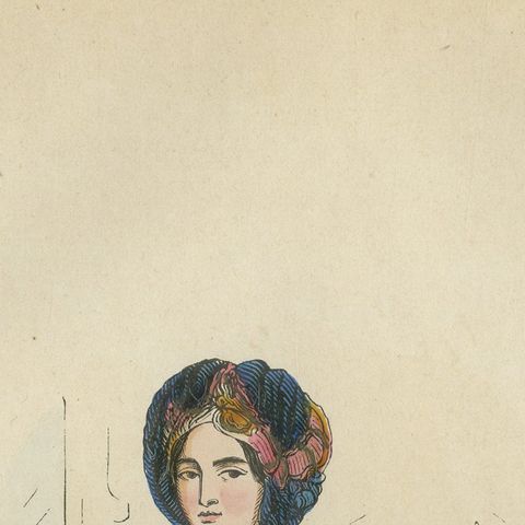 Turkish Noblewoman in Ottoman Court Dress - Antique Lithograph, c.1852, close-up 6