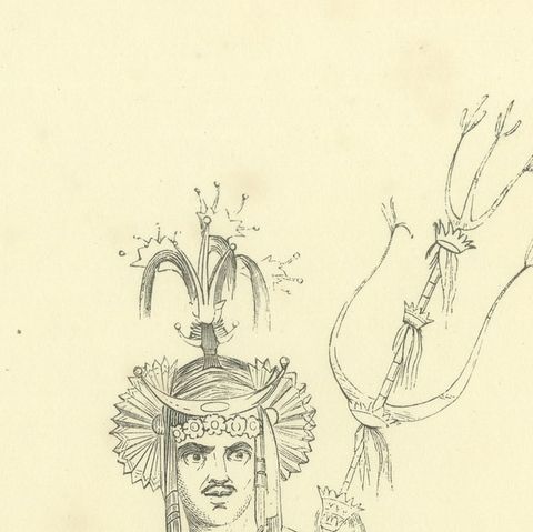 Herald of Timor, Antique Wahlen Costume Print, 1843-1844, close-up 2