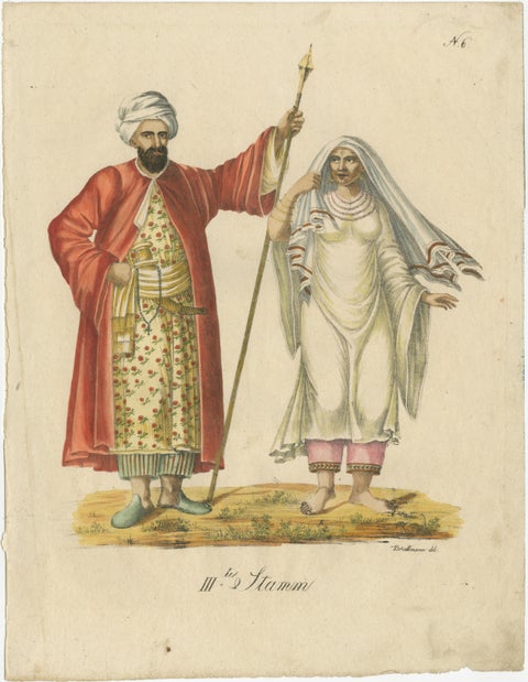 Arab Costumes Lithograph IIIter Stamm by Brodtmann c.1816, view 2