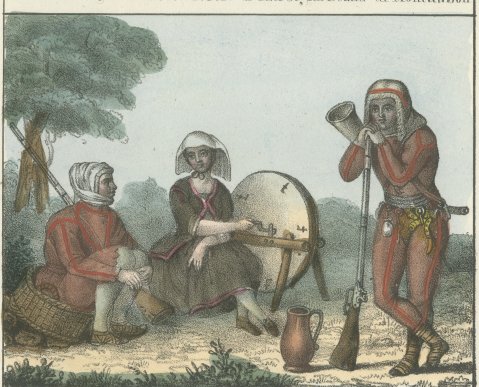 Women of Agen, Marseille and Montauban with Shepherds of the Vosges, 1842, close-up 2