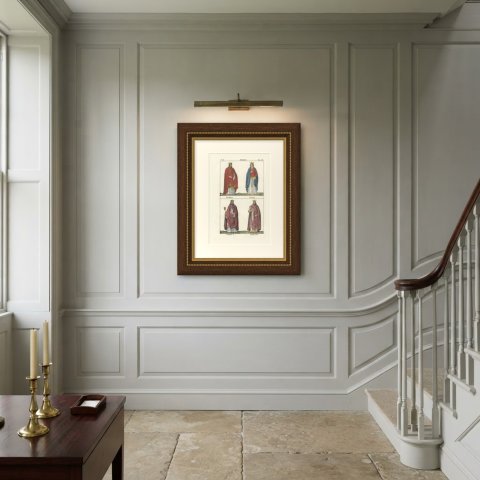 Clovis, Clotilde, Clotaire I and Clotaire II, Frankish Kings, 1842, shown framed on a wall