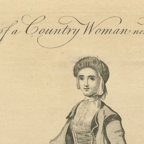 Country Woman near Nuremberg, Germany, Antique Costume Engraving, c.1795, close-up 6