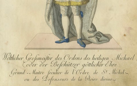 Grand Master of the Order of St. Michael in Ceremonial Attire, 1791 Engraving, close-up 1