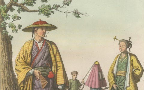 Japanese Costume Scene Edo Period, Ferrario Il Costume Antico e Moderno, 1815, close-up 4