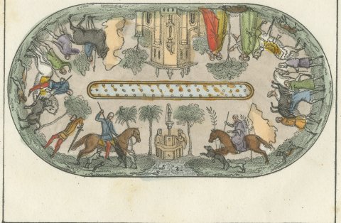 Knight of the Golden Fleece and a Gothic and Arab Hunt, Spain, 1842, close-up 2