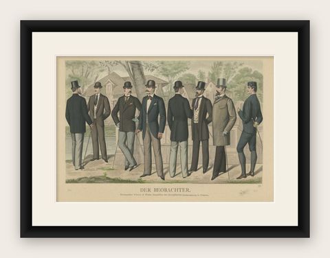 Antique Print of Fashion in May 1891 by Klemm & Weiss, circa 1900, shown framed