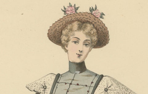 Victorian Refinement: Fashion Lithograph by L. Michau and M. de Solar, 1889, close-up 3