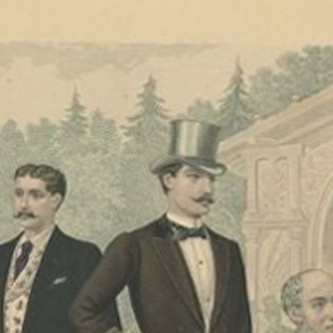 Antique Print of Fashion in June 1885 by Klemm & Weiss, circa 1900, close-up 1
