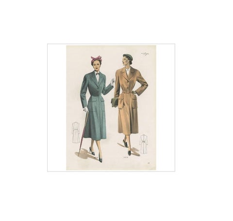 Vintage Fashion Print ‘Pl. 14213’ Published in Ladies Styles, 1951, view 3