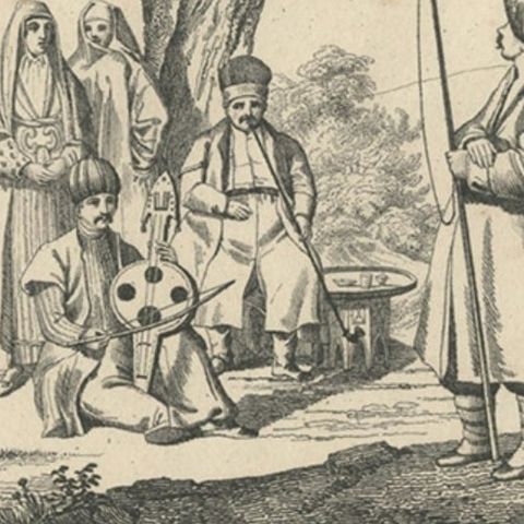 Original Antique Print of Crimean Costumes, Russia & Ukraine, ca.1880, close-up 3