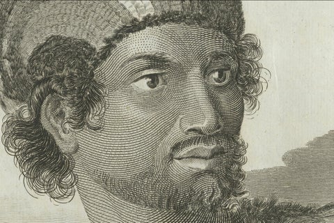 Regalia of the Sandwich Islands: Portraits in Traditional Attire, 1790, close-up 2