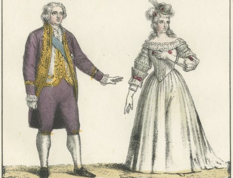 Marshals Villars and Turenne with Louis XVI and Marie Antoinette, 1842, close-up 2