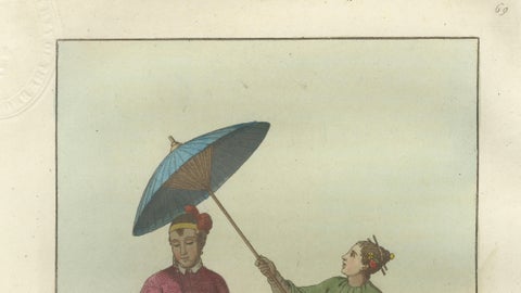 Chinese Noble with Attendant and Child, Hand-Coloured Costume Plate - 1815, close-up 3
