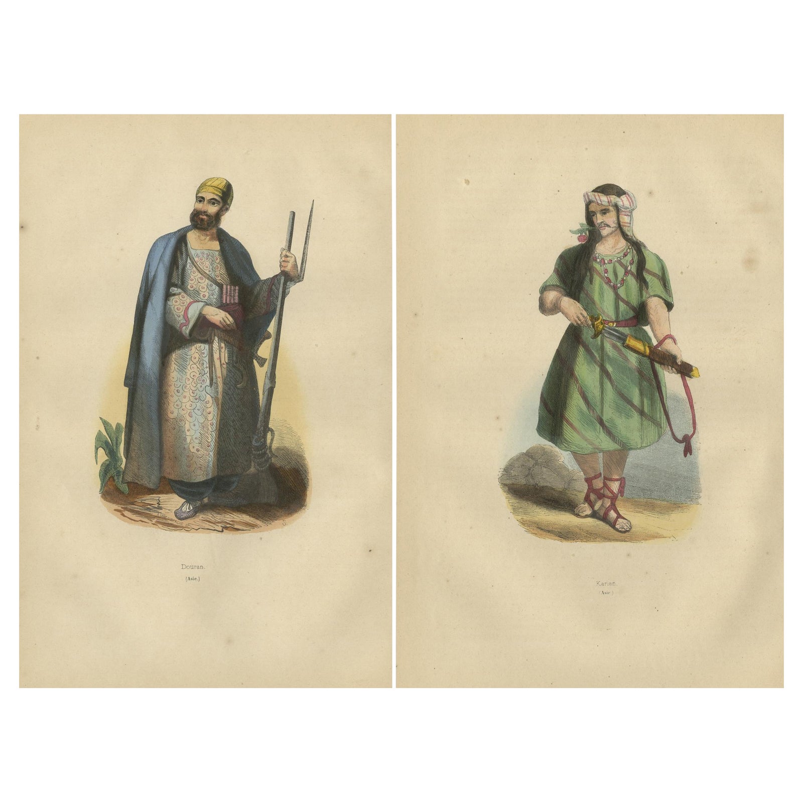 Cultural Warriors: Traditional Attire of Iranian and Afghan Tribes, 1844